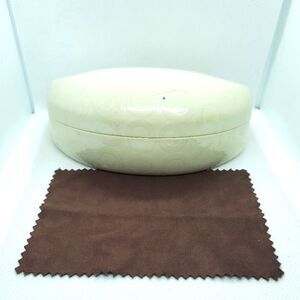Coach White Sunglasses Case & Brown Cleaning Cloth